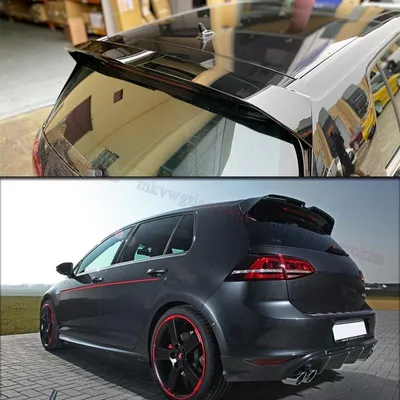 Zdjęcie produktu dla Spoiler tylny, wytrzymały tworzywo ABS, dostosowany do modeli Golf, błyszcząca czerń