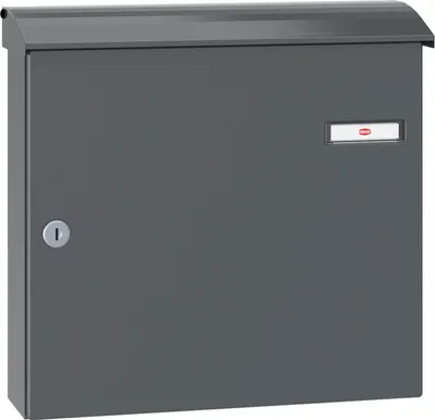 Produktbild von Renz Briefkasten anthrazit mit Namensschild Convex 380x360x115mm, Stahl RAL 7016