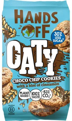 Produktbild von Hands Off Oaty Choco Chip Cookies 105g – Knusprige Haferkekse mit Schokolade