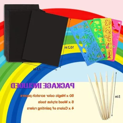 Obrázok produktu pre Sada papieru na kreslenie pre deti „Dúha“, 50 listov, DIY darček pre deti