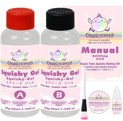 Produktbild von Squishy Bastelset Flüssigsilikon 100ml Klassische Taba mit Härtungsbeschleuniger