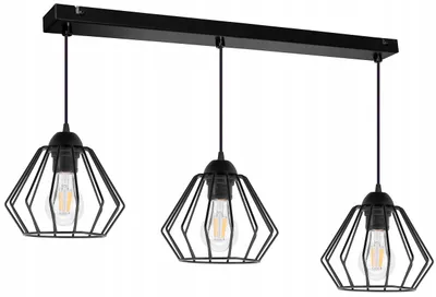 Produktbild von Diamant Pendelleuchte Loft E27 Edison – Retro Hängelampe Deckenleuchte LED Design