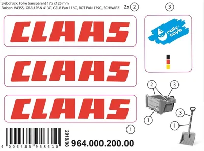 Produktbild von Aufkleber für rollyBox Claas - Original Rolly Toys Ersatzteil