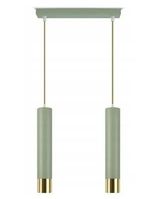 Produktbild von FKL DESIGN Home Deco Deckenlampe Deckenleuchte 2-flammig GU10 Metall Lampenshirm Lampe aus Serie N857 (Olivgrün, BZ2)