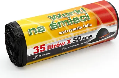 Obrázok produktu pre Vložky do koša 35 l čierne HDPE, 50 kusov