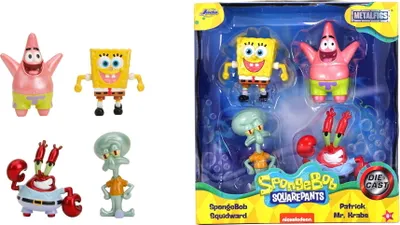 Produktbild von Spongebob Schwammkopf Nano Metalfigs Diecast Minifiguren 4-er Pack Wave 1 4 cm