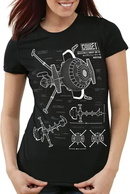 Produktbild von style3 Future Comet Damen T-Shirt captain, Farbe:Schwarz, Größe:XL