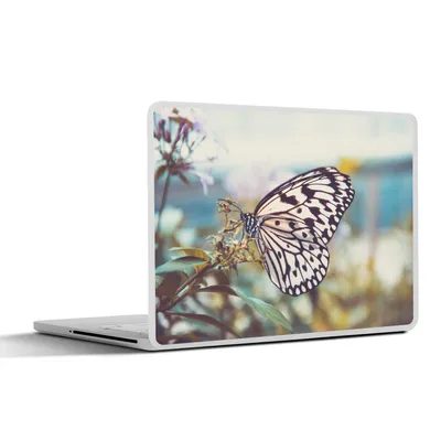 Produktbild von MuchoWow® Laptop Aufkleber Sticker Cover Schmetterling - Blumen - Frühling 40x30 cm - Laptop Dekoration - Selbstklebend