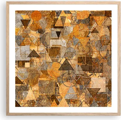 Produktbild von Gerahmtes Poster - Rahmen in heller Eiche - Abstraktion modern - 60x60 cm - Wand Bild - Wanddeko - Wandbilder - Wandposter - Bilderrahmen - Bilder - Kunstdruck - Wandbild - P2NAC60x60-4021