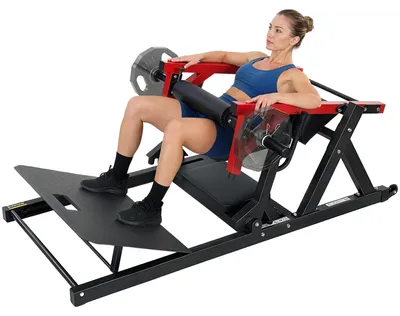 Produktbild von Hš¹ftstreckmaschine mit verstellbarer Plattform, 270 kg Belastbarkeit und Gewichtsablage, rot