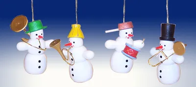 Produktbild von Christbaumschmuck Schneemannquartett (6cm) von Zenker Volkskunst