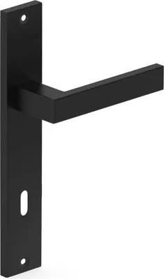 Produktbild von Sellon24® BB Türgriff Schwarz Langschild 72 mm Türbeschlag Türdrücker Buntbart Innentür QUBIK