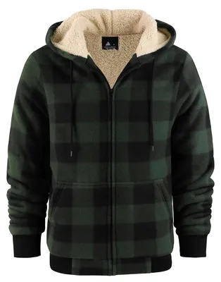 Produktbild von Herren Fleecejacke Sweatjacke Winterjacke - Mit Kapuze - Gefüttert - Warm - Durchgehender Reißverschluss