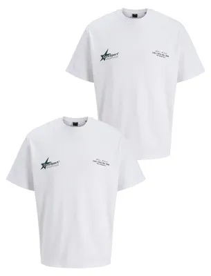 Produktbild von JACK & JONES 2er Set Oversized T-Shirts Rundhals Dropped Shoulder Größe: S