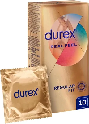 Produktbild von Durex Real Feel, Männliches Kondom, Transparent, Polyisopren, 56 mm, 10 Stück(e), Latex