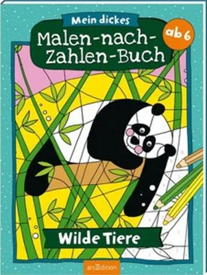 Produktbild von Mein dickes Malen-nach-Zahlen-Buch - Wilde Tiere