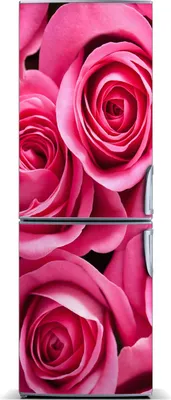 Imagen del producto de Decoración para nevera Tulup: Alfombrilla magnética, 60 cm x 180 cm, imán para nevera, diseño de rosas rosadas