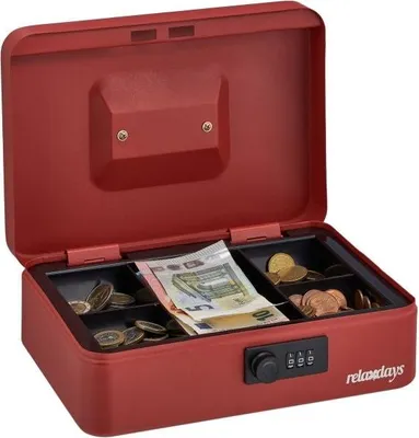 Immagine prodotto di Cassetto contanti rosso con serratura a combinazione
