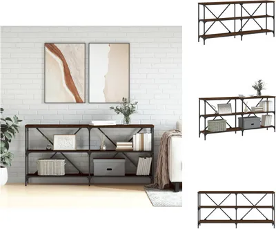 Zdjęcie produktu dla vidaXL Stolik konsola brązowy dąb 160x30x75 cm materiał drewnopochodny - Stoliki boczne