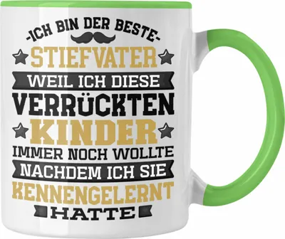 Produktbild von Trendation - Stiefvater Tasse Geschenk Stiefpapa Lustiger Spruch Geschenkidee Bonus Papa Vatertag Ich Bin der Beste Stiefvater (Grün)