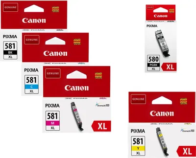 Image de Cartouches d'impression originales Canon PGI-580XL PGBK + CLI-581XL Multipack de 5 - BK/C/M/Y/BK