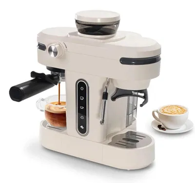 Productafbeelding van Espressomachine met Maalwerk en Melkschuimsysteem - 20 Bar - Compact Koffiezetapparaat