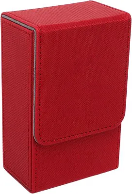 Zdjęcie produktu dla Duże, eleganckie etui na karty tarota zpoliuretan – uniwersalne etui na karty tarota z motywem słońca i księżyca – poręczne i lekkie – kolor czerwony