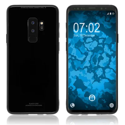 Produktbild von PhoneNatic Case kompatibel mit Samsung Galaxy S9 Plus - Hülle schwarz mit Glasrücken Hard-case Cover