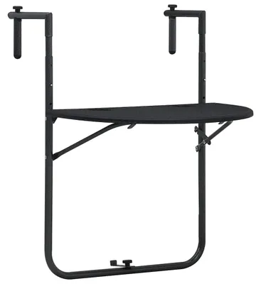 Imagen del producto de Mesa plegable para balcón con aspecto de ratán, ajustable en altura