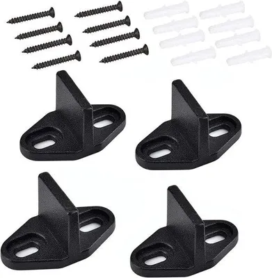 Immagine prodotto di Accessori per carrelli per porte scorrevoli regolabili - 4 pezzi - Nero - per porte scorrevoli