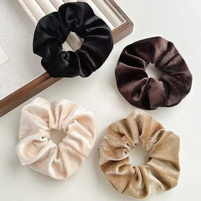 Produktbild von Azomor® Set von 4 stilvollen Samt-Scrunchies für verschiedene Frisuren und Anlässe