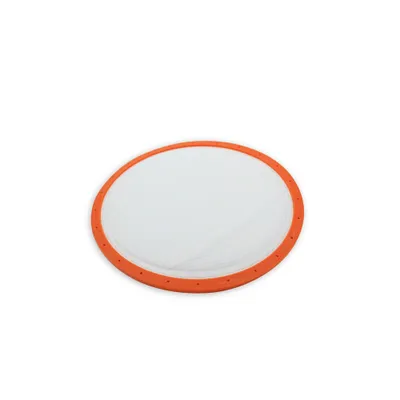A round mesh filter with an orange rim, shown on a white background.