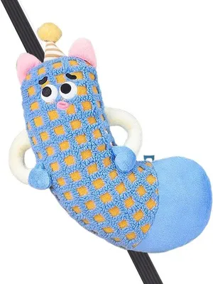 Produktbild von Sitzkissen Kinder - Gürtelschutz Auto - Komfortable Reise - Weiche Pluche Material - 36 x 20 x 5 cm - Blau