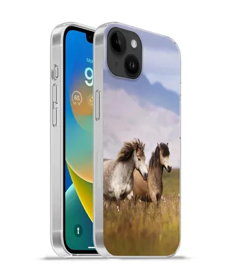 Produktbild von MuchoWow® Handyhülle Schutzhülle Hülle für Apple iPhone 14 Plus - Soft case Pferde - Gras - Berge Silikon Softcase Handy Hülle - Abbildung
