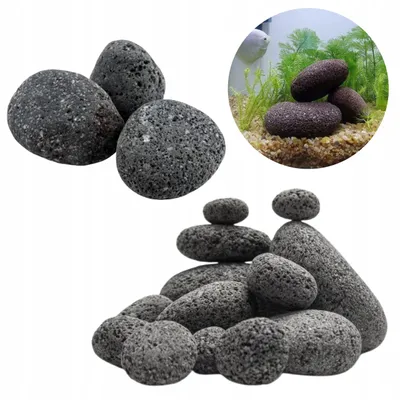 Image de Gravier d'aquarium, lave noire, 1 kg, 3-6 cm
