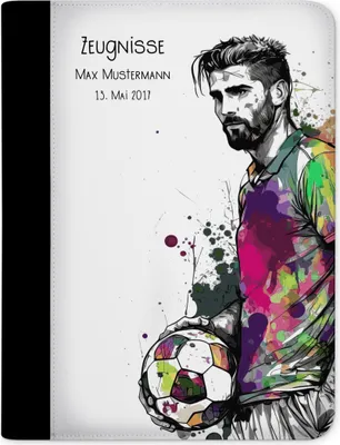 Produktbild von Zeugnismappe, Dokumentenmappe, Ordner A4, Fußballspieler weiß