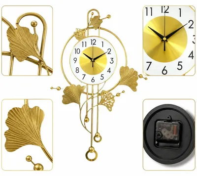 Immagine prodotto di Orologio da parete - Orologio in metallo moderno - 52 cm - Silenzioso - Movimento al quarzo - Montaggio a parete - Decorativo - Batterie non incluse