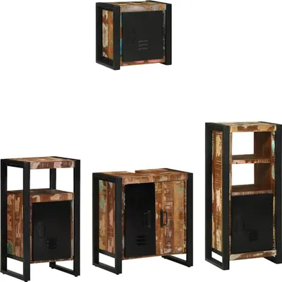 Imagen del producto de vidaXL Juego de muebles de baño, 4 piezas, en varios colores y