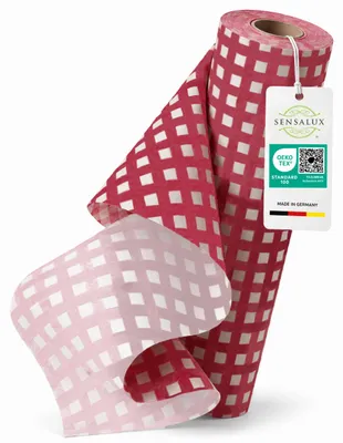 Immagine prodotto di Runner da tavola Sensalux 50cm x 25m a scacchiera bianco-rosso