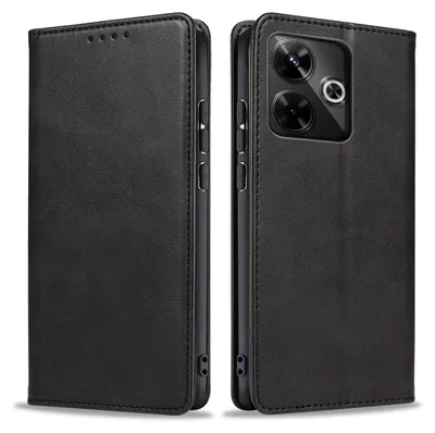 Produktbild von Handyhülle für Xiaomi Redmi 13 Kunstleder Flip Cover Hülle Klapphülle Case Kartenfach Farbe: Schwarz