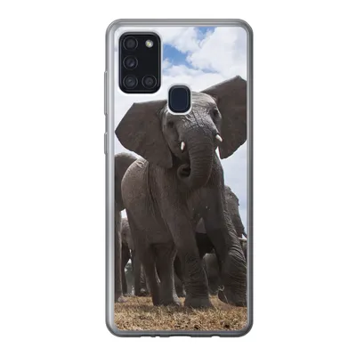 Produktbild von MuchoWow® Handyhülle Schutzhülle Hülle für Samsung Galaxy A21s Elefant - Tiere - Natur - Flachland Silikon Softcase Handy Hülle - Hartschale