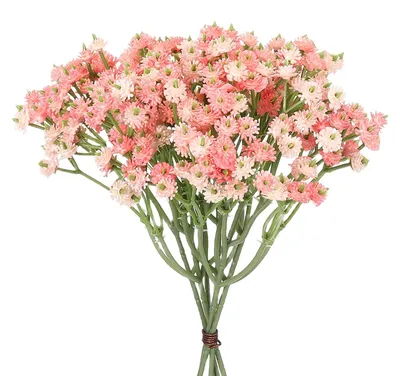 6 Kunstblumen Gypsophila, 21 cm, rosa, echt anfühlend