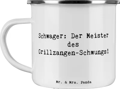 Produktbild von Mr. & Mrs. Panda Teetasse Spruch Schwager Grillmeister - Weiß - Geschenk, Meister, Geschenke, Motivtasse, Verwandtschaft, Jubiläen, Pott, herzerwärmende Sprüche, Familie