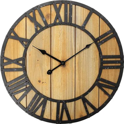 Zdjęcie produktu dla Zegar ścienny Clayre & Eef Ø 46x5 cm brązowy MDF