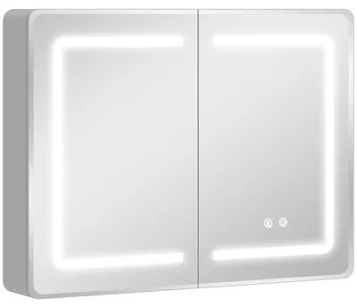 Immagine prodotto di Specchio da bagno a LED con funzione antiappannamento | Colore: Argento | Dimensioni: 80x13,5x60 cm
