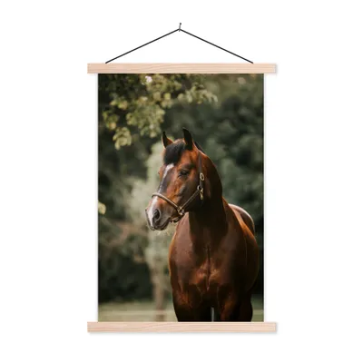 Produktbild von MuchoWow® Textilposter Pferd - Äste - Porträt 40x60 cm mit holzfarbenen Rahmen - Poster