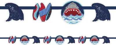 Produktbild von Papier Girlande Haifisch Party