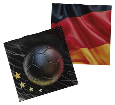 Produktbild von Servietten Fußball 4 Sterne bunt 33 x 33 cm - 20er Pack