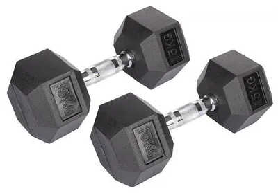 Produktbild von Merco Hex-Gummihantel, 1 Paar, 25 kg