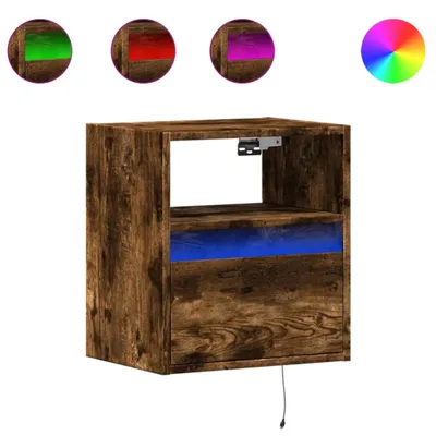 Immagine prodotto di Mobile TV a Parete con Luci LED Rovere Fumo 41x31x45 cm